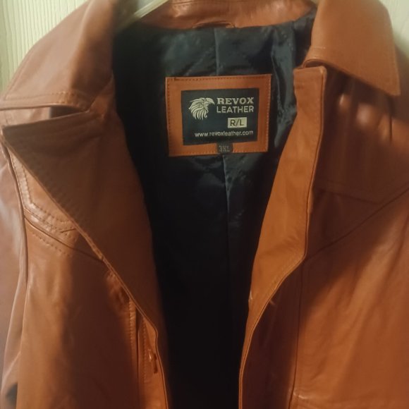 MENS REVOX LEATHER  JACKET - Picture 3 of 4